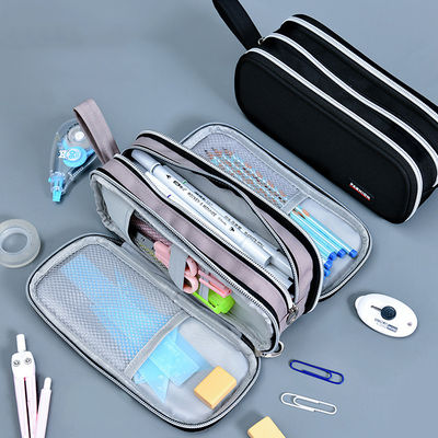 Large Capacity School Pencil Case Customized Canvas Pencil Bag with Colorful Pattern