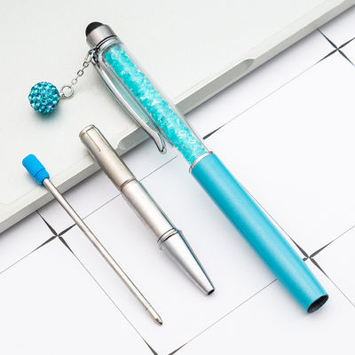 Cute Crystal Pen Diamond Ballpoint Pens Stationery Ballpen 2 In 1 Crystal Stylus Pen