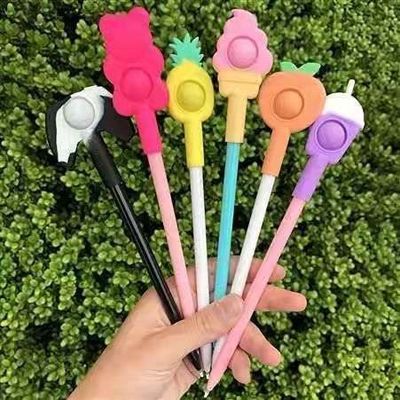 2021 Popping Silicone Rainbow Pen Push Bubble Fidget Toys with Heat Sensitive Ink