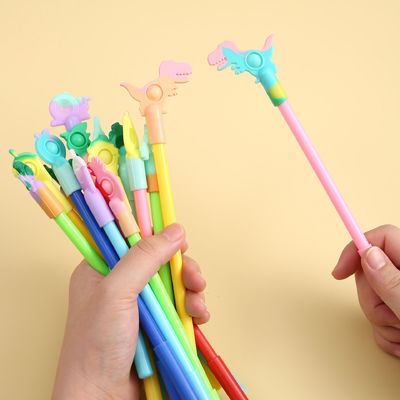 2021 Popping Silicone Rainbow Pen Push Bubble Fidget Toys with Heat Sensitive Ink