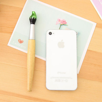 Office School Chinese Calligraphy Brush Shape Mental Wood Blue Ink Ballpoint Pen