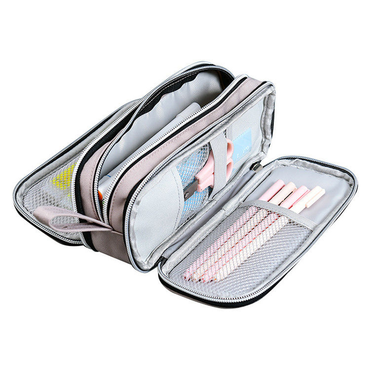 Large Capacity School Pencil Case Customized Canvas Pencil Bag with Colorful Pattern