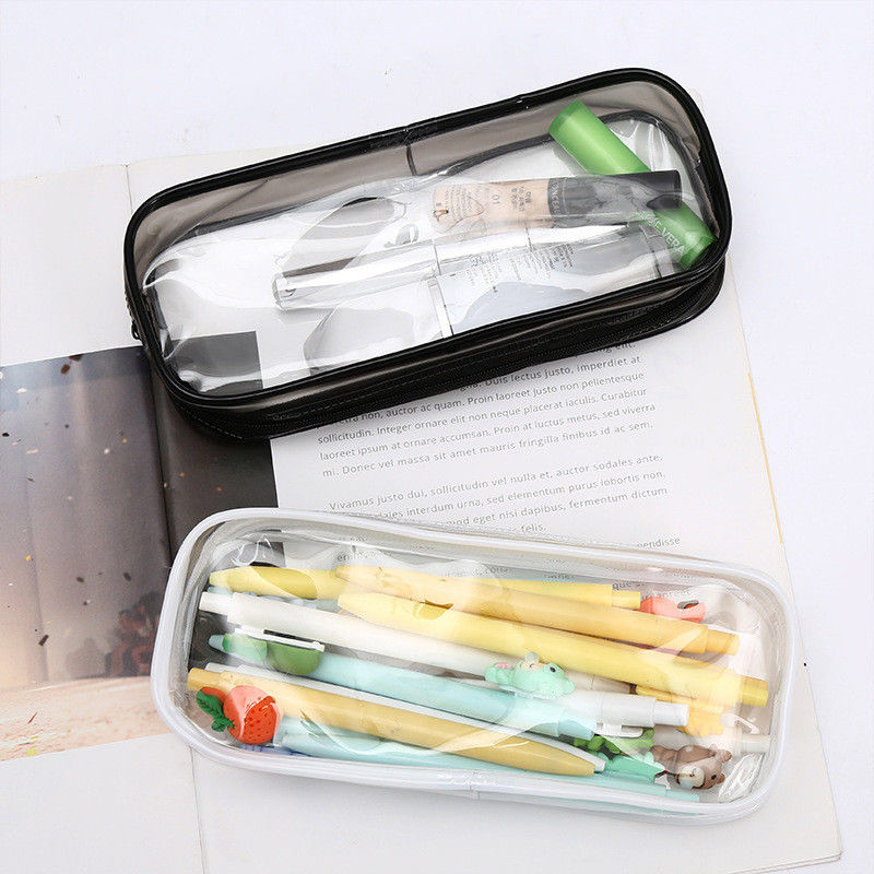 Boys or Girls 19*7*4.5cm Clear Exam Pencil Case with Zipper and 2022 at Office School