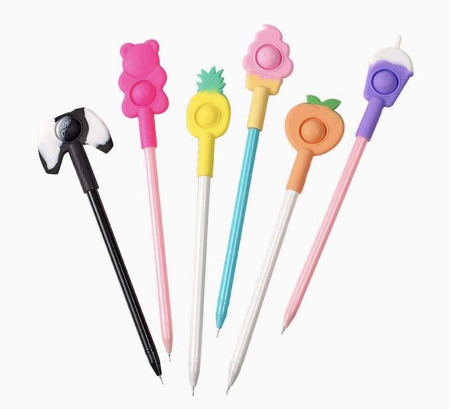 2021 Popping Silicone Rainbow Pen Push Bubble Fidget Toys with Heat Sensitive Ink