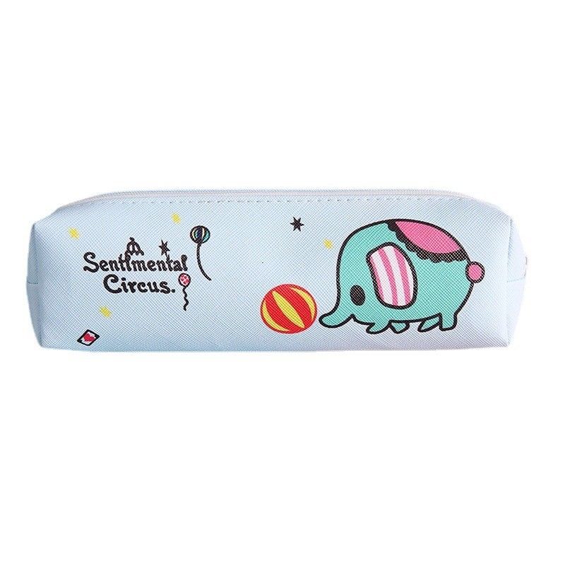 Canvas Pencil Case with PVC Lining Material and Cartoon Printing Zipper Pencil Pouch Bag